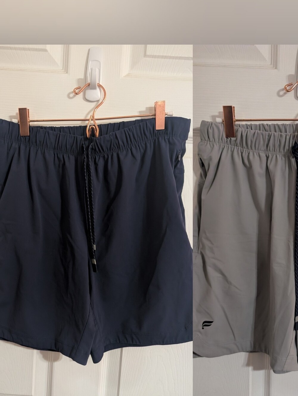 Fabletics Mens Shorts Lot Of 2 The One 7" Blue Gray Active Workout Size Medium